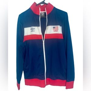 Umbro USA Navy Red White Full Zip Track Jacket Size S